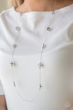 Paparazzi VINTAGE VAULT "Champagne On The Rocks" Silver Necklace & Earring Set Paparazzi Jewelry