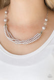 Paparazzi "One-Woman Show” Silver Necklace & Earring Set Paparazzi Jewelry