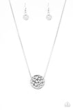 Paparazzi "The BOLD Standard" Silver Hammered Pendant Necklace & Earring Set Paparazzi Jewelry