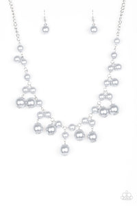 Paparazzi VINTAGE VAULT "Soon To Be Mrs." Silver Necklace & Earring Set Paparazzi Jewelry