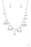 Paparazzi VINTAGE VAULT "Soon To Be Mrs." Silver Necklace & Earring Set Paparazzi Jewelry