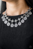 Paparazzi "Walk The Plank" Silver Necklace & Earring Set Paparazzi Jewelry