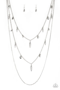 Paparazzi VINTAGE VAULT "Bravo Bravado" Silver Necklace & Earring Set Paparazzi Jewelry