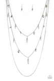 Paparazzi VINTAGE VAULT "Bravo Bravado" Silver Necklace & Earring Set Paparazzi Jewelry