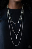 Paparazzi VINTAGE VAULT "Bravo Bravado" Silver Necklace & Earring Set Paparazzi Jewelry