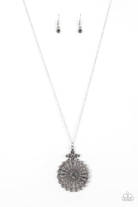 Paparazzi VINTAGE VAULT "Walk On The WILDFLOWER Side" Silver Necklace & Earring Set Paparazzi Jewelry