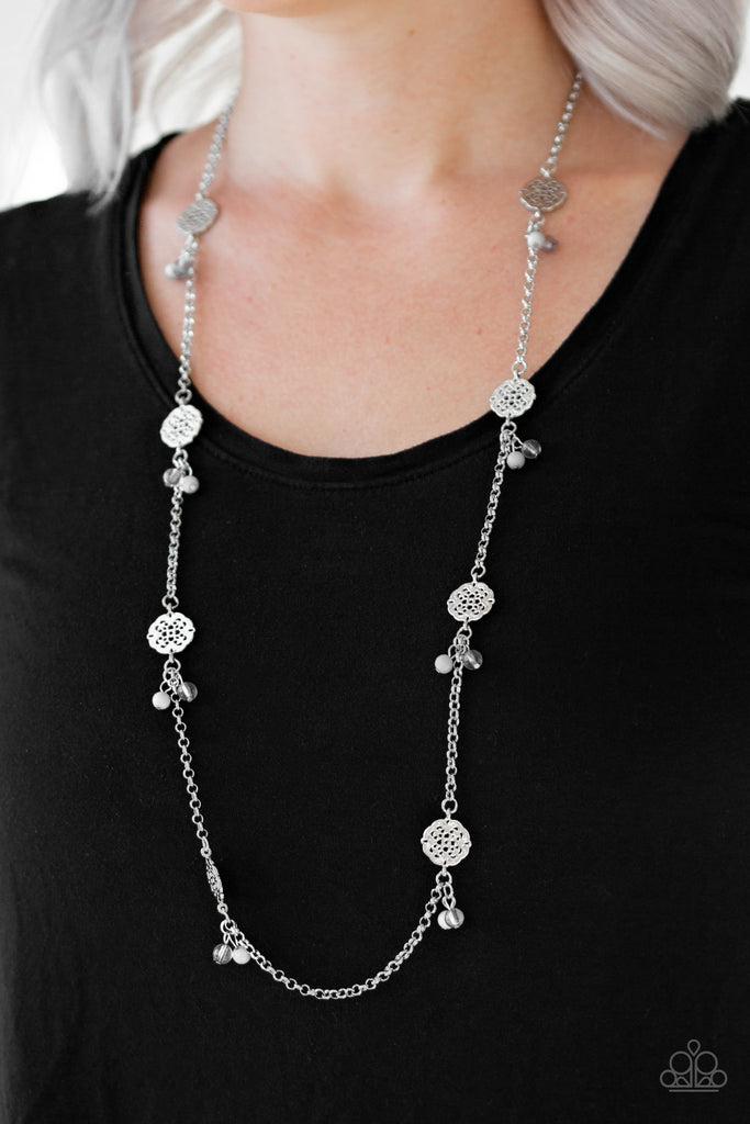 Paparazzi VINTAGE VAULT "Color Boost" Silver Necklace & Earring Set