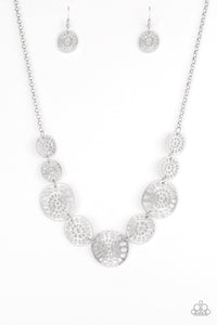Paparazzi VINTAGE VAULT "Your Own Free WHEEL" Silver Necklace & Earring Set Paparazzi Jewelry