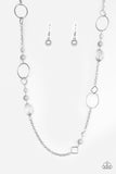 Paparazzi VINTAGE VAULT "Very Visionary" Silver Necklace & Earring Set Paparazzi Jewelry