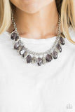 Paparazzi VINTAGE VAULT "Fringe Fabulous" Silver Necklace & Earring Set Paparazzi Jewelry