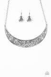 Paparazzi "Bull In A China Shop" Silver Necklace & Earring Set Paparazzi Jewelry