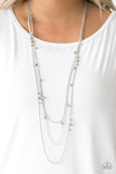 Paparazzi VINTAGE VAULT "Laying The Groundwork" Silver Necklace & Earring Set Paparazzi Jewelry