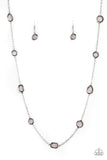 Paparazzi "Glassy Glamorous" Silver Necklace & Earring Set Paparazzi Jewelry