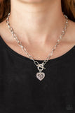 Paparazzi "Say No AMOUR" Silver Necklace & Earring Set Paparazzi Jewelry