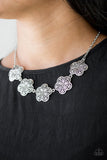 Paparazzi VINTAGE VAULT "Garden Groove" Silver Necklace & Earring Set Paparazzi Jewelry