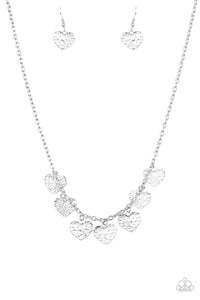 Paparazzi "Less Is AMOUR" Silver Necklace & Earring Set Paparazzi Jewelry