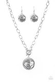 Paparazzi "Beautifully Belle" Silver Necklace & Earring Set Paparazzi Jewelry