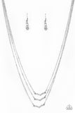 Paparazzi "Pretty Petite" White Necklace & Earring Set Paparazzi Jewelry