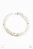 Paparazzi "Put On Your Party Dress" White Necklace & Earring Set Paparazzi Jewelry