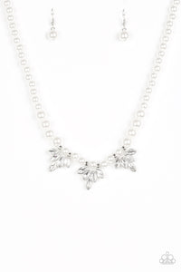 Paparazzi VINTAGE VAULT "Society Socialite" White Necklace & Earring Set Paparazzi Jewelry