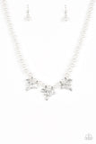 Paparazzi VINTAGE VAULT "Society Socialite" White Necklace & Earring Set Paparazzi Jewelry