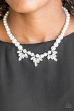 Paparazzi VINTAGE VAULT "Society Socialite" White Necklace & Earring Set Paparazzi Jewelry