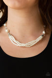 Paparazzi "One-Woman Show” White Necklace & Earring Set Paparazzi Jewelry