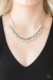 Paparazzi "A Touch Of Classy" White Necklace & Earring Set Paparazzi Jewelry