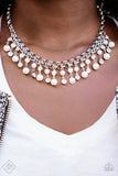 Paparazzi "You May Kiss The Bride" FASHION FIX White Necklace & Earring Set Paparazzi Jewelry