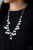 Paparazzi VINTAGE VAULT "Soon To Be Mrs." White Necklace & Earring Set Paparazzi Jewelry