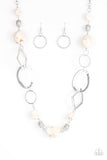 Paparazzi VINTAGE VAULT "Thats TERRA-ific!" White Necklace & Earring Set Paparazzi Jewelry
