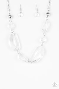 Paparazzi VINTAGE VAULT "Luminous Luminary" White Necklace & Earring Set Paparazzi Jewelry