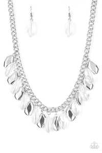 Paparazzi VINTAGE VAULT "Fringe Fabulous" White Necklace & Earring Set Paparazzi Jewelry