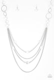 Paparazzi "Bubbly Bright" White Necklace & Earring Set Paparazzi Jewelry