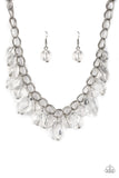 Paparazzi VINTAGE VAULT "Gorgeously Globetrotter" White Necklace & Earring Set Paparazzi Jewelry