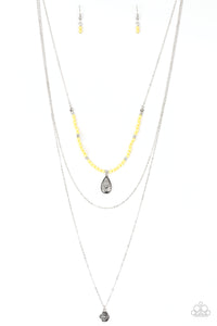 Paparazzi "Mild Wild" Yellow Necklace & Earring Set Paparazzi Jewelry