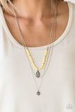 Paparazzi "Mild Wild" Yellow Necklace & Earring Set Paparazzi Jewelry