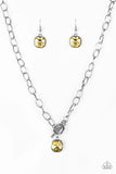 Paparazzi VINTAGE VAULT "Dynamite Dazzle" Yellow Necklace & Earring Set Paparazzi Jewelry