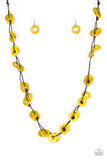 Paparazzi VINTAGE VAULT "Waikiki Winds" Yellow Necklace & Earring Set Paparazzi Jewelry