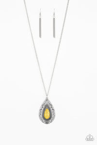 Paparazzi VINTAGE VAULT "Sedona Solstice" Yellow Necklace & Earring Set Paparazzi Jewelry