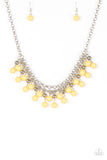 Paparazzi VINTAGE VAULT "Friday Night Fringe" Yellow Necklace & Earring Set Paparazzi Jewelry