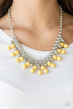 Paparazzi VINTAGE VAULT "Friday Night Fringe" Yellow Necklace & Earring Set Paparazzi Jewelry