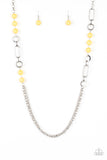 Paparazzi VINTAGE VAULT "CACHE Me Out" Yellow Necklace & Earring Set Paparazzi Jewelry