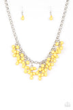 Paparazzi VINTAGE VAULT "Modern Macarena" Yellow Necklace & Earring Set Paparazzi Jewelry