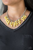 Paparazzi VINTAGE VAULT "Modern Macarena" Yellow Necklace & Earring Set Paparazzi Jewelry