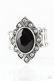 Paparazzi "Power Behind The Throne" Black Ring Paparazzi Jewelry