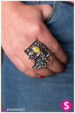 Paparazzi "Look Before You Leap" Yellow Ring Paparazzi Jewelry