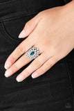 Paparazzi VINTAGE VAULT "Blooming Fireworks" Blue Ring Paparazzi Jewelry