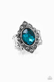 Paparazzi VINTAGE VAULT "Power Behind The Throne" Blue Ring Paparazzi Jewelry