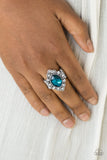 Paparazzi VINTAGE VAULT "Power Behind The Throne" Blue Ring Paparazzi Jewelry